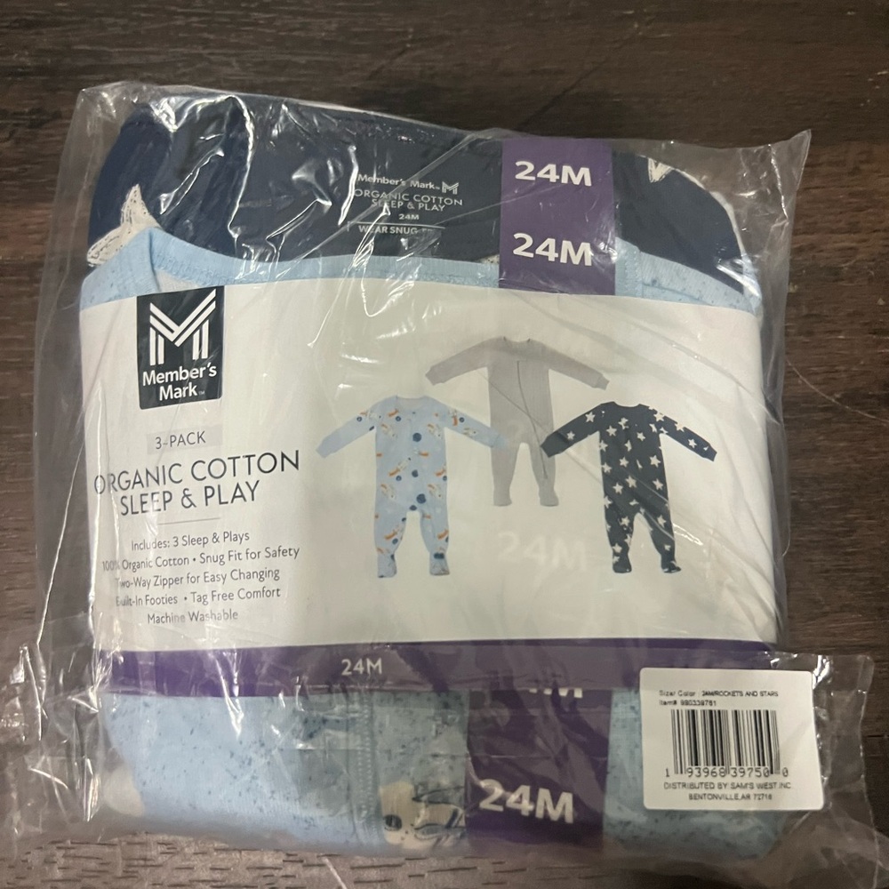 Member's Mark Organic Cotton Kids Matching Set - Blue and White